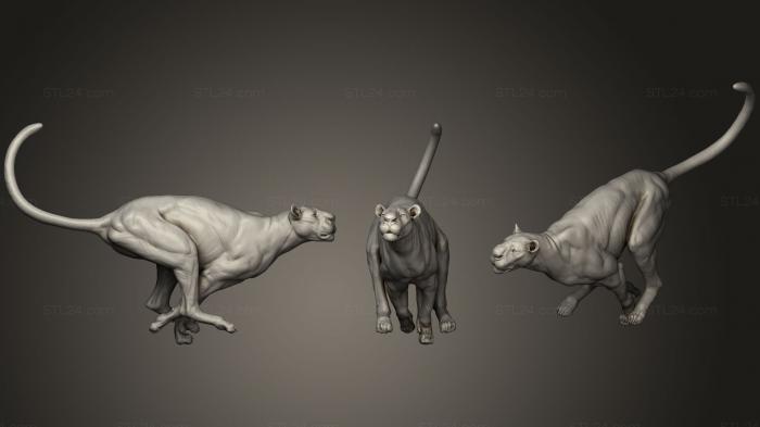 Статуэтки животных (Лев, STKJ_1137) 3D модель для ЧПУ станка